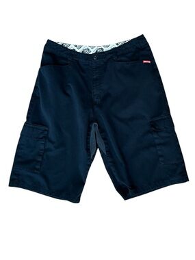 Vintage Element Burleys Cargo Shorts Mens 34 Black Surf Skate Work Wear